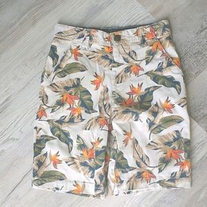 Wonder Nation Boys 12 Tropical Leaf Chino Shorts
